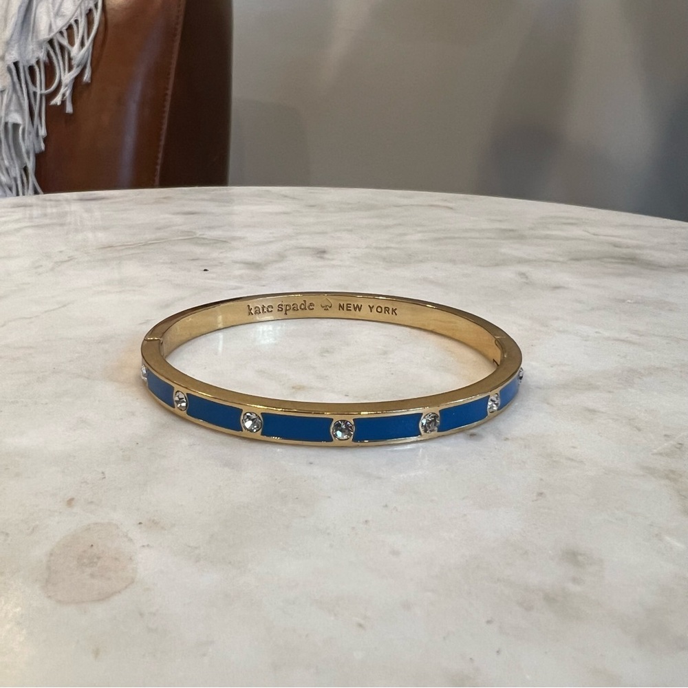 kate spade Gold and Blue Enamel Bangle Bracelet